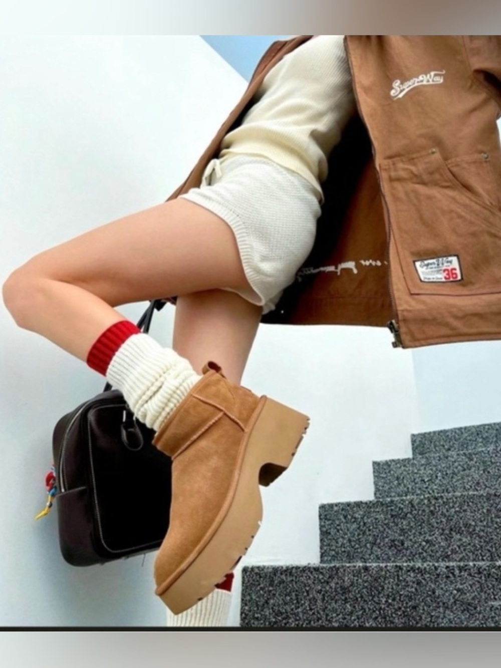 UGG Classic Ultra Mini New Heights Suede Platform Ankle Boot Woman’s 9 New